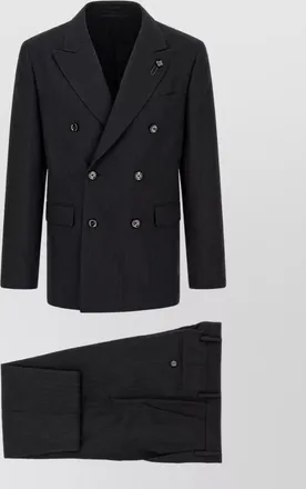 Lardini virgin wool pinstripe double breasted coat