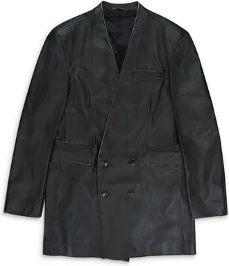 Martine Rose LEATHER DOUBLE BREASTED LEATHER JACKET