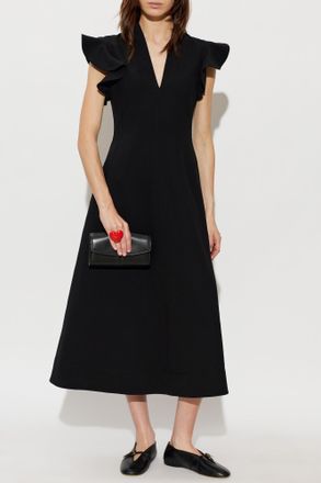 Moschino V-neck Dress, Womens, Black
