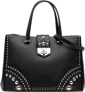 Prada Pre-owned Bolso Satchel con Tachuelas Saffiano - Pre-owned - Mujer - Negro - ONE SIZE