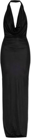 Dsquared2 Lange jurk met open rug - Dames - Avondkleed - Zwart - M - Leer - Kleedjes