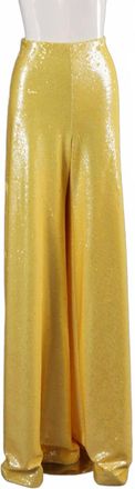 Naeem Khan Womens Sequin High-Waisted Wide-Leg Pants In Yellow