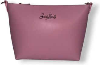 MC2 Saint Barth Trapezoidal Pink Clutch Bag With Zip Closure And Subtle Logo