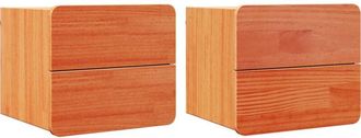 vidaXL Vidaxl - Bedside Table 2 pcs Brown 39 x 34 x 33 cm Solid pinewood