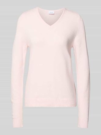 Vila Regular Fit Longsleeve aus Viskose in Strick-Optik Modell Viril in Hellrosa, Gr&ouml;&szlig;e XL
