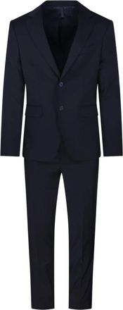 Santaniello Single Breasted Suits, male, Blue, 2XL, Single Breasted Suit Set