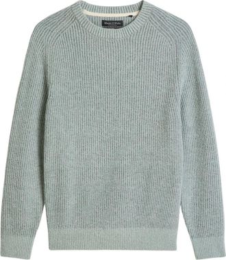 Marc O'Polo Ronde hals gebreid - Heren - Ronde hals truien - Blauw - L - Wol - Truien & Vesten