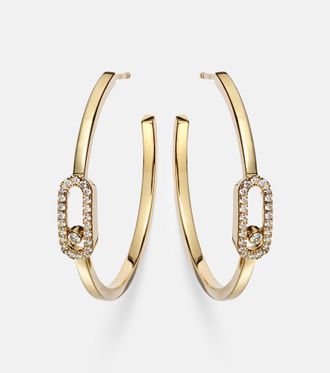 Messika Move Uno 18kt gold hoop earrings with diamonds