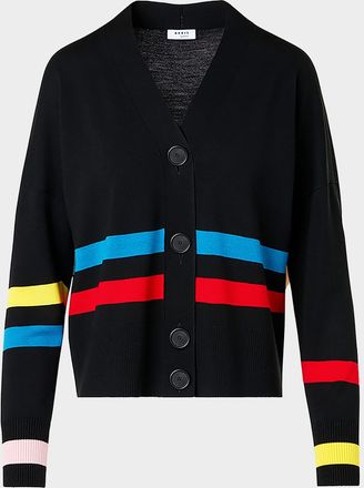 Akris Striped Knit V-Neck Cardigan