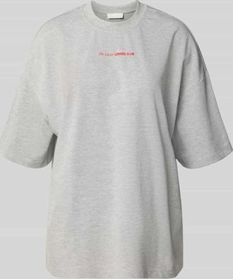 LeGer By Lena Gercke Oversized T-Shirt mit Rundhalsausschnitt Modell Lotte in Hellgrau Melange, Gr&ouml;&szlig;e 34