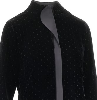Emporio Armani Glittered Velvet Blouse - Black