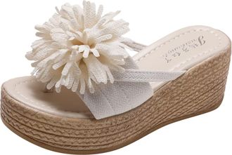 Generic Flip Flops Womens Leather Glitter, Bathing Slippers, Womens 39 Non-Slip, Thick Sole, Wedge Heel, Beach Shoes, Platform Slippers, Heels Sandals, Spring