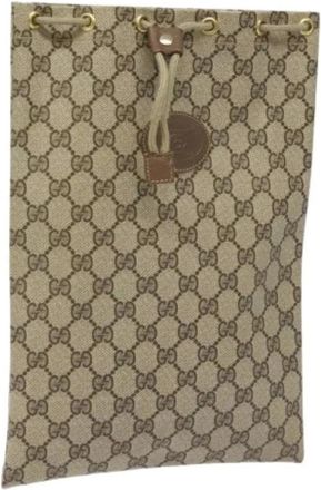 Gucci Pre-owned Bags, female, Beige, Size: ONE SIZE Pre-owned Vintage GG Canvas Pouch