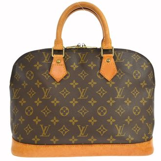 Louis Vuitton Alma Handbag Monogram Canvas Brown Canvas Handbag (Pre-Owned)