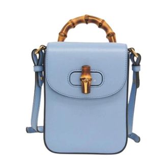 Gucci Pre-owned Cross Body Bags, female, Blue, Size: ONE SIZE Pre-owned Bamboo 702106