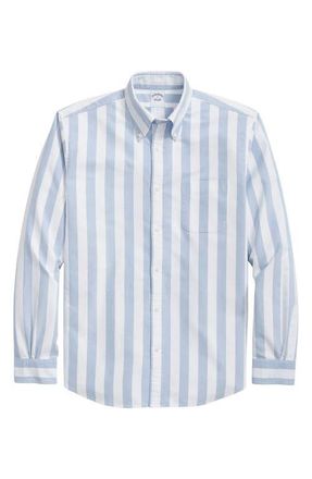 Brooks Brothers Friday Regular Fit Regatta Stripe Cotton Button-Down Oxford Shirt in Blue at Nordstrom, Size Xx-Large