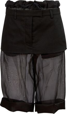 Maison Margiela deconstructed layered midi skirt - women - Polyester/Cotton - 44 - Black