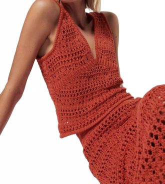 Nation Ltd Adriana Crochet Knit Tank In Ginger