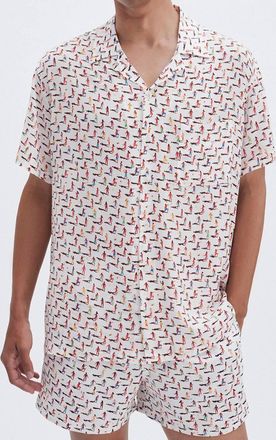 Arrels Barcelona Camp Collar Short Sleeve Shirt In Cream