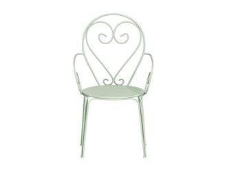 VENTE-UNIQUE.COM Silla de jard&iacute;n metal verde almendra