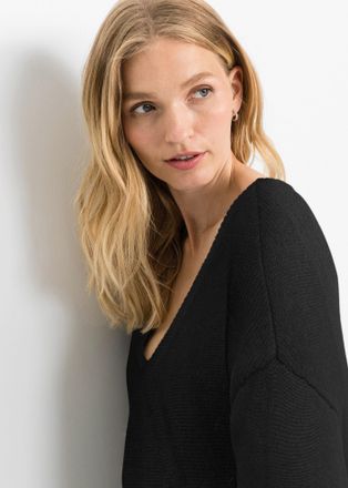 Bonprix Longpullover BONPRIX Long-Pullover, Damen, Gr. 36/38 (S), schwarz, Obermaterial: 100% Polyacryl, oversize, Pullover Longpullover, aus Polyacryl und Po