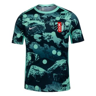 Nike Kansas City Current Nike Mens NWSL Short-Sleeve Pre-Match Top in Green | M21556KCSL26-HYT