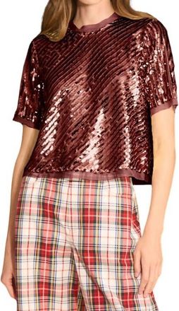 Hunter Bell Pixie Top In Mulberry Sequin