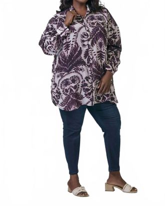 Marie Oliver Nico Button Down Long Sleeve Blouse - Plus In Palma