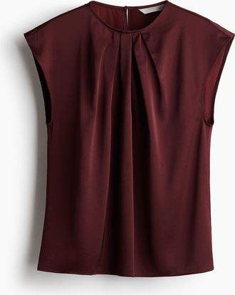 H&M Bluse mit Zierfalten - Red