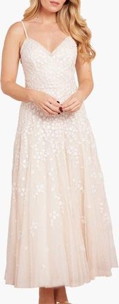 Needle & Thread Scatter Blossom Cami Ankle Gown in Cream at Nordstrom, Size 14
