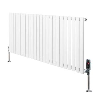 MonsterShop Oval Single Column Radiator & Valves - 600mm x 1440mm - White