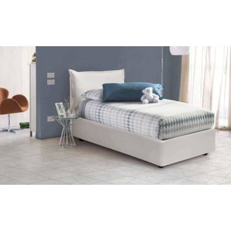 Talamo Italia Letto singolo Alzavola, Letto contenitore con rivestimento in ecopelle, 100% Made in Italy, Apertura laterale, con materasso Cm 80x190 incluso