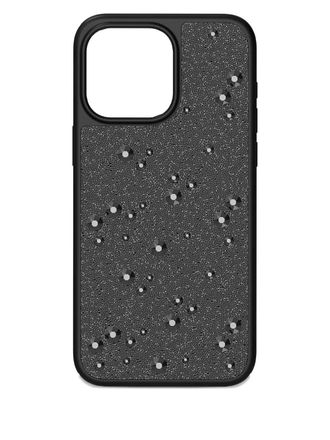 Swarovski Studded iPhone 16 Pro Max case - Zwart