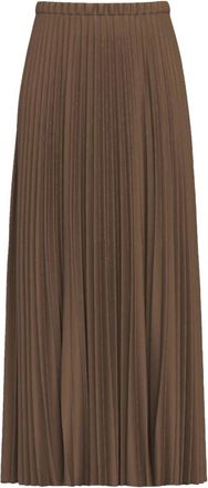 Marella Emmastrale Pliss&eacute; Midi Rok - Dames - Midirokken - Bruin - S - Polyester - Rokken