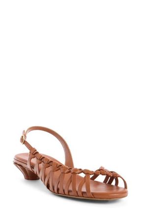 Chlo&eacute; Estra Woven Slingback Sandal in Terracotta Brown at Nordstrom, Size 10.5Us