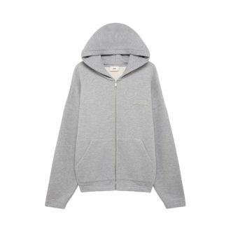Autry Zip-throughs, male, Gray, Size: XL Sweat &agrave; capuche zipp&eacute; avec logo ton sur ton
