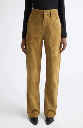 Altuzarra Mills High Waist Suede Pants in Breen at Nordstrom, Size 38