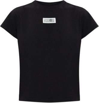 Maison Margiela Logo Patch T-shirt - Dames - T-shirts - Zwart - L - Katoen - Tops