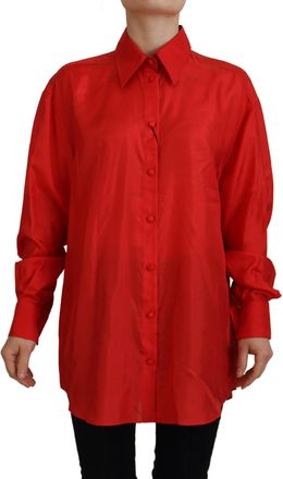 Dolce & Gabbana Dolce Gabbana Zijde Shirt Rood Lange Mouwen