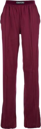 Tom Ford Broeken, Dames, Roze, M, Satijn, Fuchsia Zijden Satijnen PJ Broek