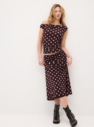 Twik Womens Patterned mesh maxi skirt