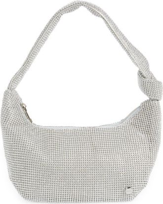 Olga Berg Jessica Crystal Croissant Bag in Silver at Nordstrom Rack
