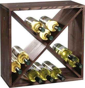 KESPER Botellero Madera Pino Marr&oacute;n Oscuro Capacidad 24 Botellas