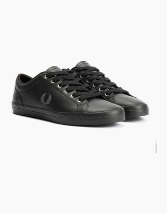 Fred Perry Mens Fred Perry Baseline Leather Mens Black Trainers - Size: 10