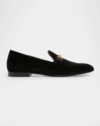 Versace Men & apos;s Medusa Velvet Loafers