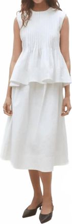 Suncoo Faye Plain Midi Skirt In Off White