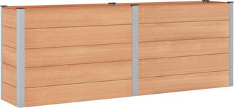 vidaXL Arriate Elevado Marr&oacute;n 250 X 50 X 91 Cm Wpc Y Aluminio Vidaxl