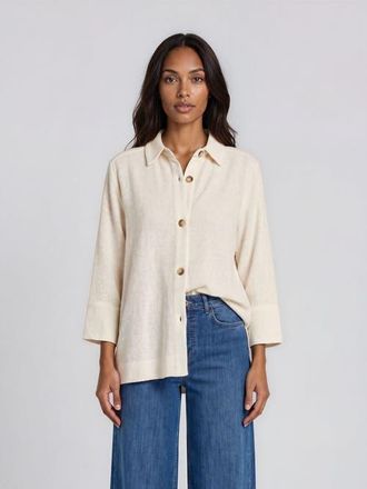 Masai Button-Down Shacket in Jet Stream at Nordstrom, Size Xx-Large