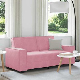 vidaXL Sof&aacute; De 2 Plazas Terciopelo Rosa 140 Cm Vidaxl