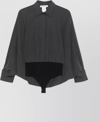 Max Mara silk bodysuit batwing sleeves